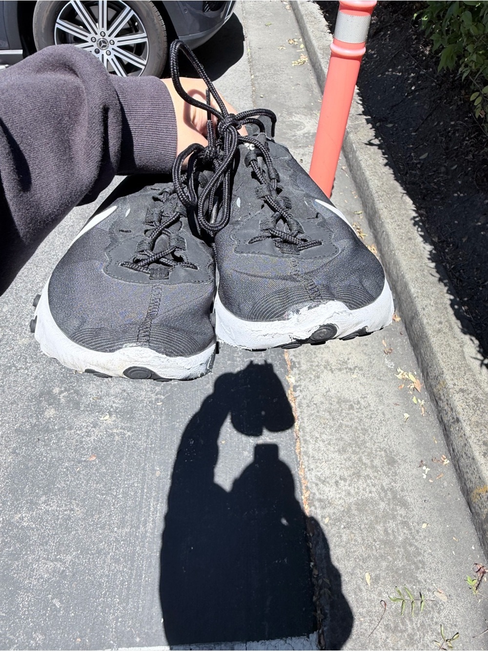 Nike Black and White React Element Running Shoes - Picture 2 of 6